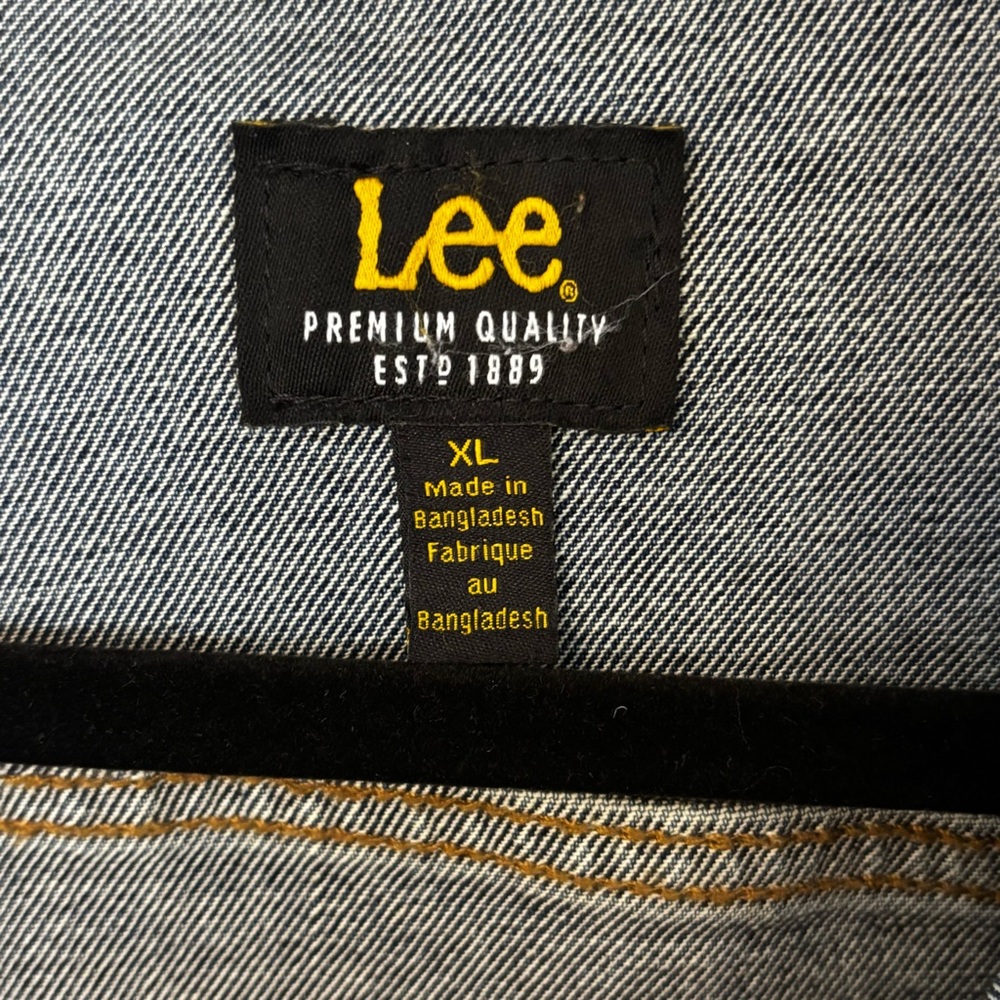 Lee Men's XL Dark Wash Denim Trucker Jacket Stretch Jean Coat Premium Outerwear - Picture 4 of 15